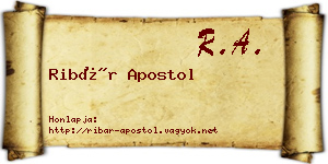 Ribár Apostol névjegykártya